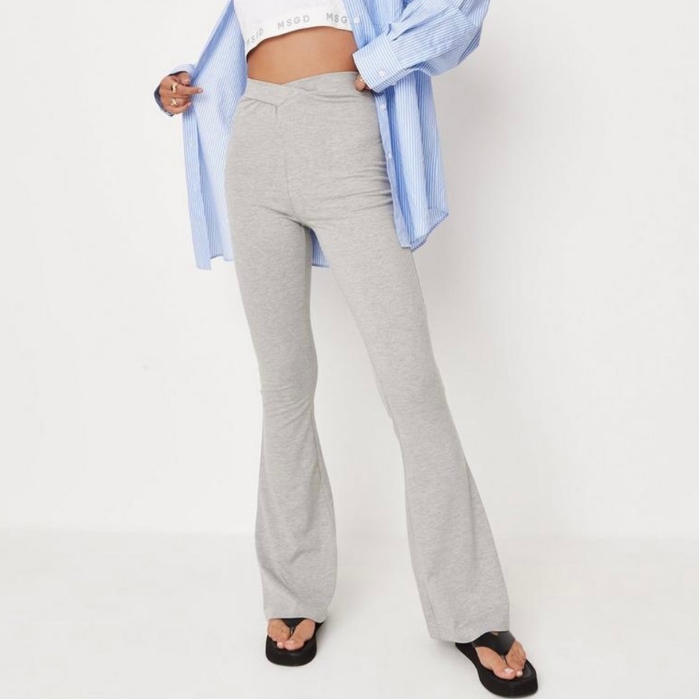 Grey Flared Pants | Missguided